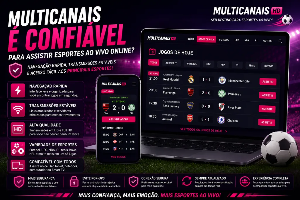 Multicanais é confiável para assistir esportes ao vivo online